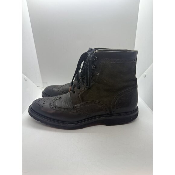 Magnanni Enzo Leather Suede Brown Grey Wingtip Men\'s Chukka Boots Sz 10 M 15213
